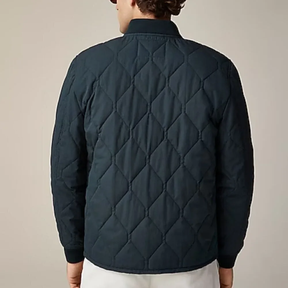 J. Crew Men's Quilted Flight Cotton Blend Jacket PrimaLoft Size M NWT